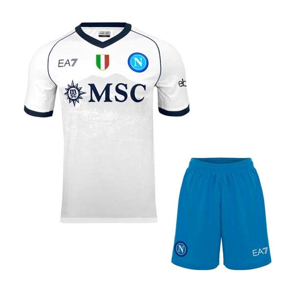 Trikot Napoli Auswärts Kinder 2023-2024 Weiß